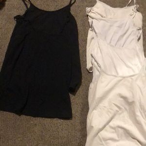 Six pack black and white basic tank tops